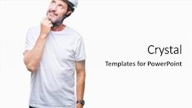  Presentation with cyclist - PPT theme having cyclist man wearing bike safety background and a  colored foreground