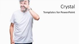  Presentation with triathlon professional cyclist man cycling - PPT theme featuring cyclist man wearing bike safety background and a white colored foreground