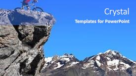  Presentation with cyclist - Amazing PPT theme having cyclist on bike in the background pennine alps switzerland backdrop and a cobalt blue colored foreground