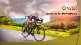  Presentation with rides - Cool new theme with cyclist rides on bicycle speed backdrop and a lemonade colored foreground