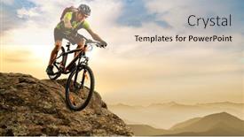  Presentation with extreme - Theme having cyclist-riding-the-bike-down background and a lemonade colored foreground