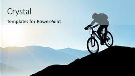 Presentation with cyclist - Cool new slide set with cyclist riding the bike backdrop and a sky blue colored foreground