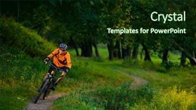  Presentation with cyclist - Colorful presentation design enhanced with cyclist riding the bike backdrop and a wine colored foreground