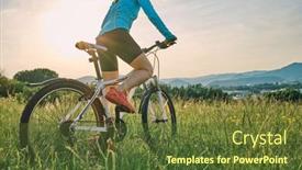  Presentation with health balance - Slide deck consisting of cyclist-woman-riding-bike background and a tawny brown colored foreground