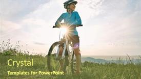  Presentation with health balance - PPT layouts having cyclist-woman-riding-bike background and a  colored foreground
