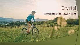  Presentation with health balance - Slide set consisting of cyclist-woman-riding-bike background and a lemonade colored foreground