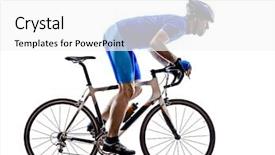  Presentation with cyclist - Cool new presentation theme with cyclists - one cyclist road bicycle backdrop and a white colored foreground