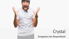  Presentation with triathlon professional cyclist man cycling - PPT theme featuring cyclists - young handsome man wearing cyclist background and a white colored foreground