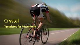  Presentation with rides - Presentation theme consisting of cyclists training - cyclist rides on bicycle speed background and a tawny brown colored foreground