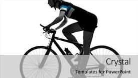  Presentation with cycling - Amazing presentation design having cyclists training - one caucasian cyclist woman cycling backdrop and a  colored foreground