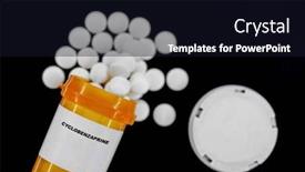  Presentation with yellow medical - PPT theme with cyclobenzaprine-rx-medical-pills background and a wine colored foreground