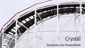  Presentation with roller coaster - Amazing PPT layouts having platform looking over infinite labyrinth backdrop and a light gray colored foreground