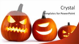  Presentation with halloween - Presentation design enhanced with cyclops - three halloween pumpkins isolated background and a white colored foreground