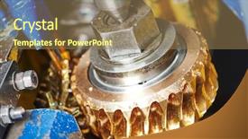  Presentation with industry - Cool new slide deck with shaper - metalworking industry tooth gear wheel backdrop and a coral colored foreground