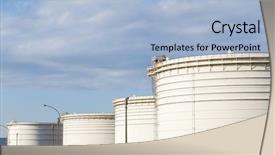  Presentation with oil industry - Presentation design with gas distribution industry - oil tank in industrial factory background and a  colored foreground