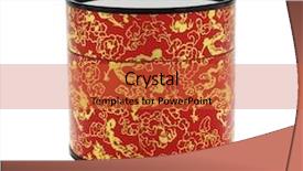  Presentation with red floral - Beautiful slide deck featuring oriental red floral paper container backdrop and a red colored foreground