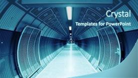  Presentation with cylindrical - Presentation theme having abstract circles - cylindrical tunnel for pedestrians blue background and a ocean colored foreground