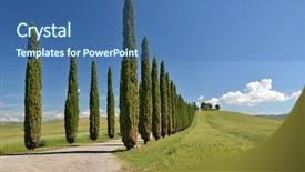  Presentation with rural road - Amazing theme having cypress trees along rural road tuscany italy backdrop and a ocean colored foreground