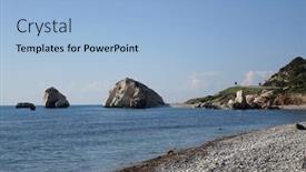  Presentation with winter - Beautiful presentation featuring cyprus-aphrodite-beach-in-winter backdrop and a light blue colored foreground