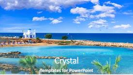  Presentation with best - Colorful presentation design enhanced with cyprus island - best beaches scenic backdrop and a teal colored foreground