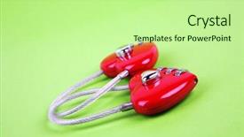  Presentation with shape heart - Amazing presentation theme having cystogram - couple of heart shape lock backdrop and a  colored foreground