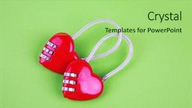  Presentation with shape heart - Beautiful slide set featuring cystogram - couple of heart shape lock backdrop and a  colored foreground