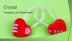  Presentation with heart shape tree - Presentation design with cystogram - couple of heart shape lock background and a  colored foreground