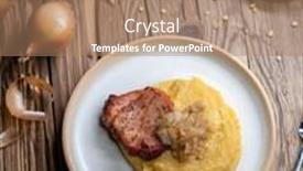  Presentation with meat - Beautiful slide set featuring czech-cuisine-smoked-meat backdrop and a coral colored foreground