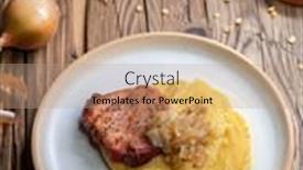  Presentation with meat - Slide set having czech-cuisine-smoked-meat background and a coral colored foreground