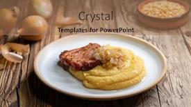  Presentation with meat - Presentation design featuring czech-cuisine-smoked-meat background and a coral colored foreground