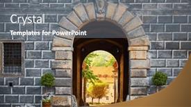  Presentation with sunshine - Slide deck enhanced with czech-krumlov-old-town-republic background and a gray colored foreground