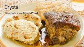  Presentation with ribs - Slide deck with czech meal - pork ribs bread background and a  colored foreground