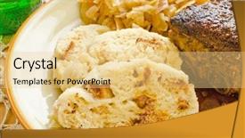  Presentation with pork rib - PPT layouts having czech meal - pork ribs bread background and a  colored foreground