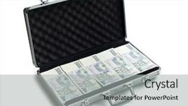  Presentation with aluminium - Presentation design having czech money in aluminium case on white background background and a light gray colored foreground