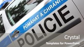  Presentation with law enforcement - Audience pleasing slides consisting of czech police car backdrop and a gray colored foreground