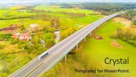  Presentation with green development - Cool new PPT layouts with central europe transportation and sustainable backdrop and a gold colored foreground