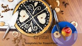  Presentation with traditional - Presentation theme having czech-traditional-hand-and-home background and a red colored foreground