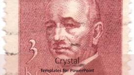  Presentation with now - Cool new PPT theme with czechoslovakia-circa-1946-stamp-printed backdrop and a coral colored foreground