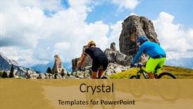  Presentation with cycling - Beautiful theme featuring d - couple cycling in cortina d'ampezzo backdrop and a  colored foreground