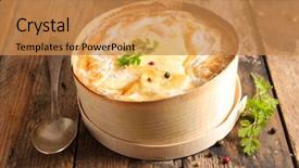  Presentation with shredded cheese - Theme with d - mont d'or melted cheese background and a gold colored foreground