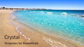  Presentation with southern beach grass - Presentation design with d - platja prat d'en fores beach background and a coral colored foreground