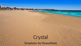  Presentation with beach litter - Colorful presentation theme enhanced with d - platja prat d'en fores beach backdrop and a coral colored foreground