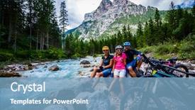  Presentation with blood flow vessel flowing - PPT theme consisting of d - tourist cycling in cortina d'ampezzo background and a teal colored foreground