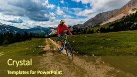  Presentation with free cycling - Colorful slide deck enhanced with d - tourist cycling in cortina d'ampezzo backdrop and a tawny brown colored foreground