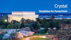  Presentation with lincoln - Amazing PPT theme having washington d c at lincoln backdrop and a teal colored foreground