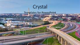 Presentation with monuments - Cool new presentation theme with d c skyline with highway backdrop and a light blue colored foreground
