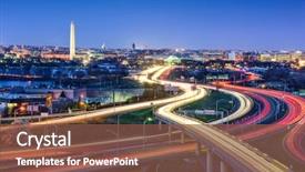  Presentation with monuments - Presentation with d c skyline with highway background and a tawny brown colored foreground
