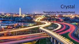  Presentation with monuments - Cool new presentation theme with d c skyline with highway backdrop and a teal colored foreground