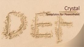  Presentation with alphabet - Beautiful PPT theme featuring d e - alphabet letters handwritten in sand backdrop and a lemonade colored foreground