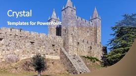  Presentation with augmented reality on walls - Colorful presentation enhanced with da feira castle santa maria backdrop and a teal colored foreground